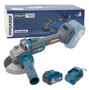 Акумуляторна болгарка PROFI-TEC PPGA203, 1&times;4.0 А&middot;г, ЗП