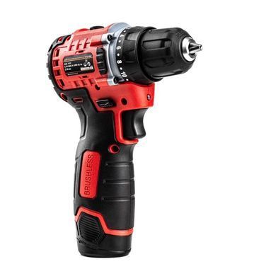 Акумуляторний дриль-шурупокрут GTM DS12/38BL, 12В, 38 Нм, безщітковий, 2 АКБ 2А&middot;год