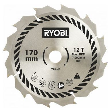 Дисковая пила 170мм, 1150Вт, 5600 об/мин, Ryobi EWS1150RS