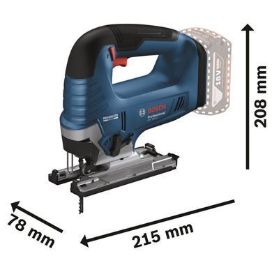 Акумуляторний лобзик Bosch GST 185-LI 18 В, 125 мм, безщітковий, АКБ 4.0 Ah, кейс