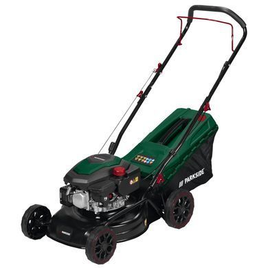 Газонокосилка бензиновая Parkside Scheppach PBRM 41 B2, 2,4 кВт, 41 см, 45 л, 25-75 мм, 21 кг