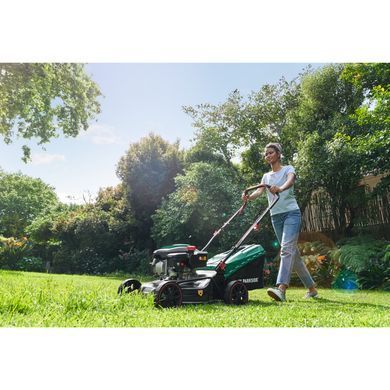 Газонокосилка бензиновая Parkside Scheppach PBRM 41 B2, 2,4 кВт, 41 см, 45 л, 25-75 мм, 21 кг