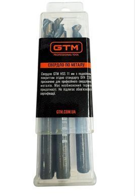 Сверло по металлу 11,0 мм GTM HSS-TiN, 5 шт