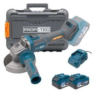 Акумуляторна болгарка PROFI-TEC PPGA203, 2&times;4.0 А&middot;г, ЗП, кейс