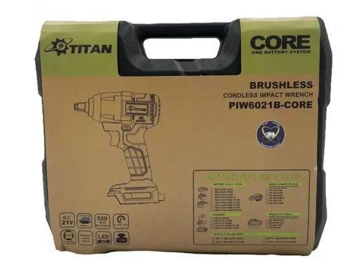 Акумуляторний ударний гайковерт TITAN PIW6021B-CORE 21 В, 550 Нм, 1/2"