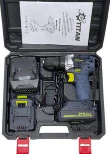 Акумуляторний дриль-шуруповерт TITAN PDS4821B-CORE SET222 21В, 48 Нм