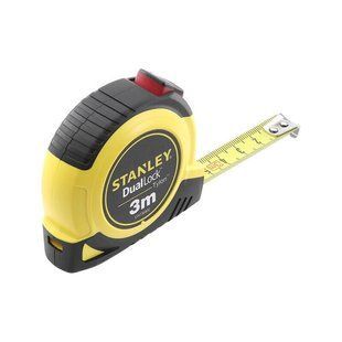 Рулетка STANLEY "TylonDualLock" : L= 3 м х 13 мм. сталева стрічка з tylon покриттям та металевою шкалою DW