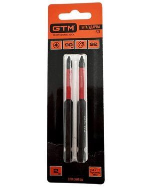 Біта ударна GTM PZ1 90 мм 2 шт S2, торсіонна, магнітна, хвостовик 1/4"