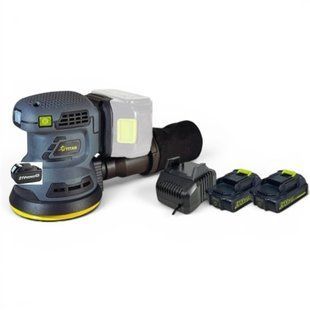 Ексцентрикова акумуляторна шліфмашина TITAN PES125B-CORE SET222 21В, 125 мм