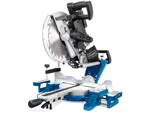 Торцовочная пила с протяжкой Scheppach HM140L, 2 кВт, 230В, 3800 об/мин, &Oslash;305 мм, 2x45&deg;, 20,8 кг