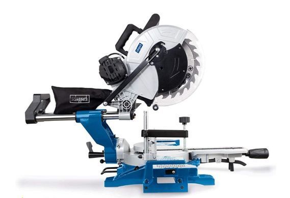 Торцовочная пила с протяжкой Scheppach HM140L, 2 кВт, 230В, 3800 об/мин, &Oslash;305 мм, 2x45&deg;, 20,8 кг