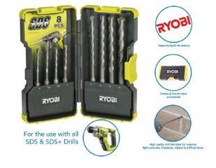 Набор буров SDS Plus, 8 шт., Ryobi. RAK08SDS (5132002262)