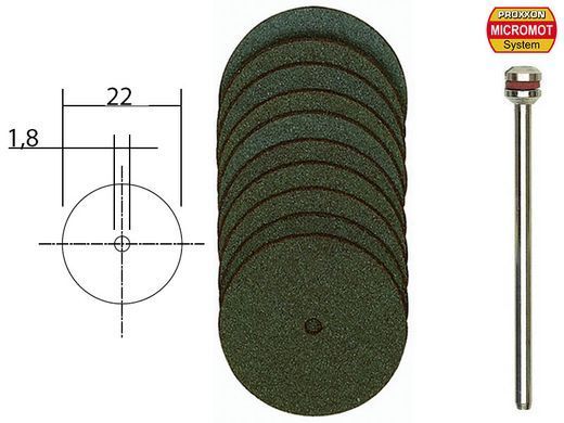 Диски отрезные армированные 22 мм, 20 шт., PROXXON (28810)