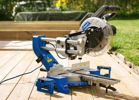 Торцювальна пила Scheppach HM 90 SL, 2200 Вт, диск 216 мм, протяжка, лазер + LED