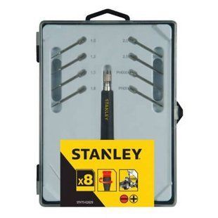 Викрутка-тримач з прецизійними насадками STANLEY: SL і PH, у футлярі, 9 шт
