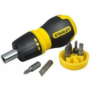 Викрутка реверсивна STANLEY "Multibit Stubby" : магнітний тримач, насадки 6 (Компл .7 Шт.)
