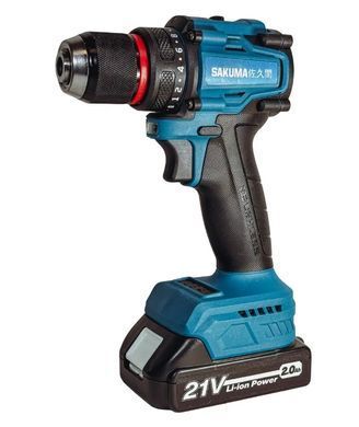 Аккумуляторный ударный шуруповерт SAKUMA BLUE CDC4521B SET 21В, 45 Нм, бесщеточный, 2 АКБ 2А&middot;ч