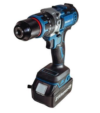 Ударная аккумуляторная дрель-шуруповерт SAKUMA BLUE CD5521B SET 21В, 55 Нм, 2&times;2Ah
