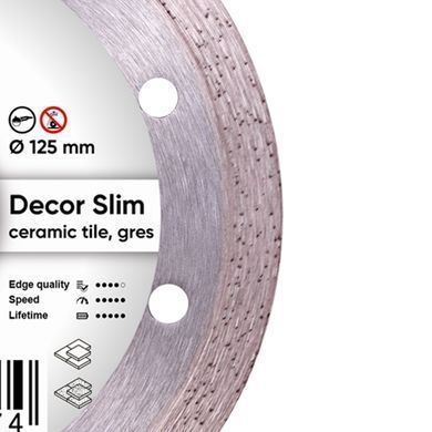 Круг алмазный отрезной 1A1R 125x1,2/1,0x8x22,23 Decor Slim