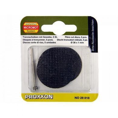 Диски отрезные армированные 38&times;0,8 мм с держателем, 10 шт., PROXXON (28818)