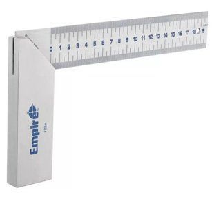 Кутник столярний Empire 122M, 200 мм, 90&deg;, нержавіюча сталь