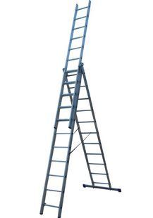 Драбина ELKOP VHR Hobby 3x11 алюмінієва 3 секції, 11 ступенів, висота 6332 мм