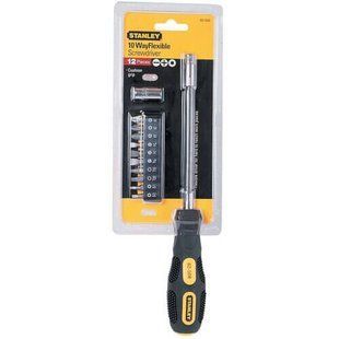 Викрутка тримач до насадок 1/4" STANLEY "10 Way Flexible", гнучкий стржень + 10 насадок DW