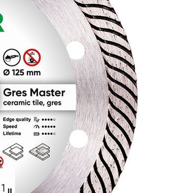 Круг алмазний відрізний 1A1R 125x1,4/1,0x10x22,23 Gres Master