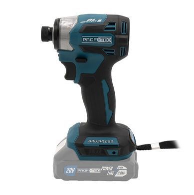 Акумуляторний імпульсний викрутка PROFI-TEC PID1820BL, 2&times;2.0 А&middot;г, ЗП, набір біт