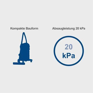 Пылесос для сухой и влажной уборки Scheppach VC30V2, 1,2 кВт, 230В/50Гц, 20 кПа, 30 л, 200 см