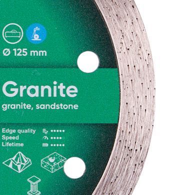 Круг алмазный отрезной 1A1R 125x1,4x10x22,23 Granite