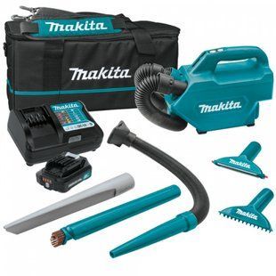 Аккумуляторный пылесос Makita CL121DWA 12 В, 0,5 л, 1,3 м&sup3;/ч, с АКБ 2 Ач и ЗУ