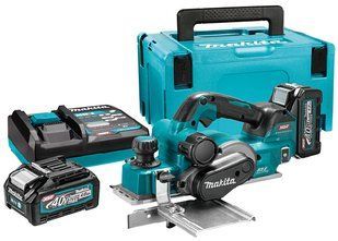 Аккумуляторный рубанок MAKITA XGT KP001GM201, 40 V MAX, 82 мм, 4 мм, 2&times;4 А&middot;ч
