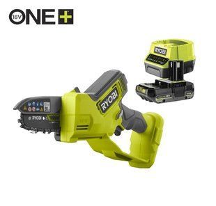 Акумуляторна ланцюгова пила 18В ONE+, 10 см, ЗП і АКБ 2 А&middot;год, Ryobi. RY18PSX10A-120 (5133005434)