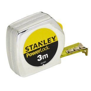 Рулетка STANLEY "Powerlock" : L= 3 x 19 мм. сталева стрічка з покр. Mylar, хромов. корпус