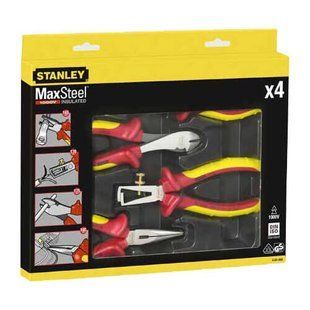 Набір діелектричних інструментів STANLEY "MaxSteel": плоскогубці, бокорізи, кліщі, 4 шт.