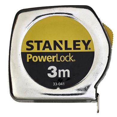 Рулетка STANLEY "Powerlock" : L= 3 x 19 мм. сталева стрічка з покр. Mylar, хромов. корпус