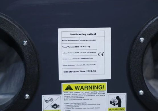 Пескоструйная камера MAST MSC350FD+DC15 330 л