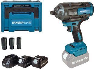 Гайковерт ударний акумуляторний SAKUMA CIW10021B-CORE SET224SB 21В 1000 Нм