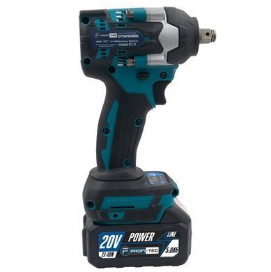 Аккумуляторный ударный гайковерт PROFI-TEC DTW500BL (2&times;4.0 Ач, ЗУ, кейс, головки)