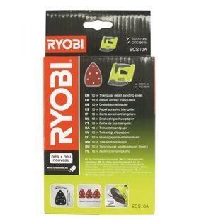 Лист шліфувальний, набір 10шт., 60/80/120зерно, Ryobi. SCS10A1 (5132002675)