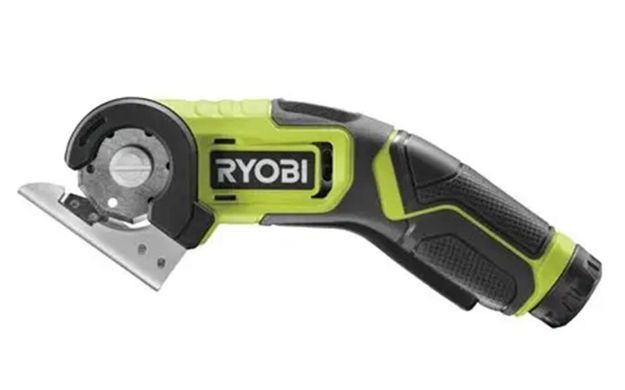 Універсальні акумуляторні ножиці 4В USB, по шкірі та ковроліну, Ryobi. RCT4-120G
