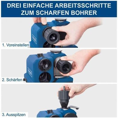 Заточний верстат для свердл всіх типів, трьохступінчатий, DBS800, Scheppach, 80Вт, 230В, 4200 об/хв