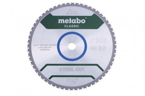 Пильные диски «steel cut», качество «classic», для полустационарных циркулярных пил 305 x 2.6 x 25.4 мм