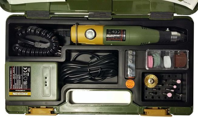 Бормашина 40 Вт, 5000&ndash;20000 об/мин, аксессуары 34 шт., PROXXON MICROMOT 60/E (28515)