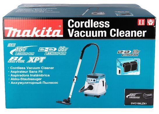 Аккумуляторный пылесос Makita DVC156LZX1 2&times;18 В, 15 л, класс L, без АКБ и ЗУ