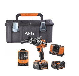 Дриль-шуруповерт ударний AEG BSB18C2BL-402TB 18В 2x4Аг 1950об/хв 65Нм 1,7кг кейс