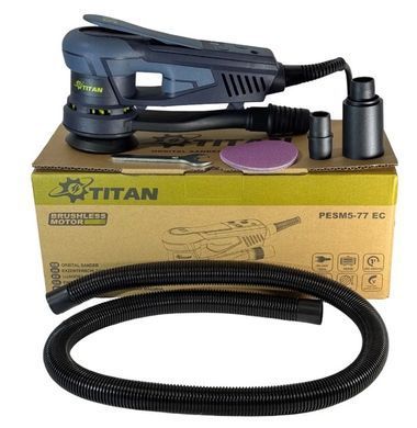 Эксцентриковая шлифмашина бесщеточная TITAN PESM5-77 EC 400Вт, &Oslash;77 мм