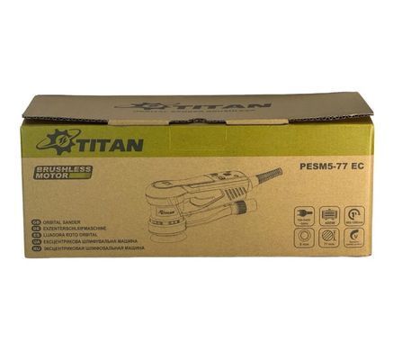 Эксцентриковая шлифмашина бесщеточная TITAN PESM5-77 EC 400Вт, &Oslash;77 мм