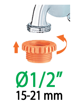 Распылитель струйный, 2 коннектора 1/2" AquaStop, адаптер коннектора 1/2-3/4" Claber
